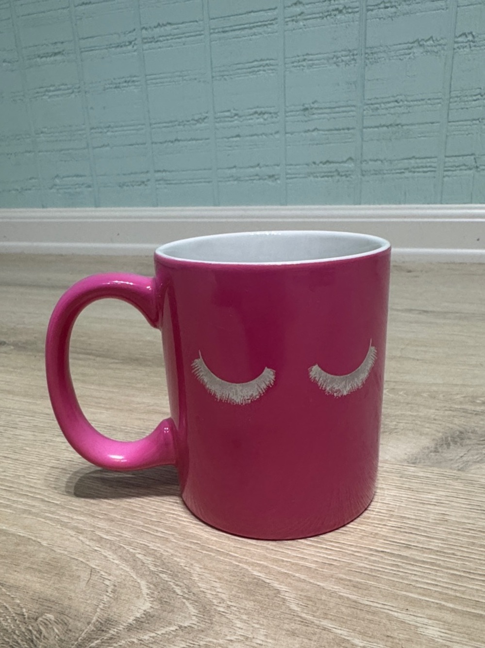 Magenta Ceramic Eyelash Accent Coffee Mug